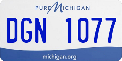 MI license plate DGN1077