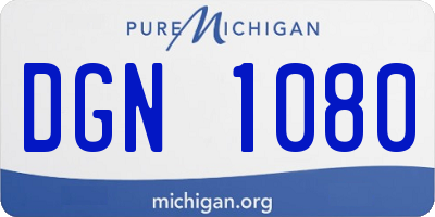MI license plate DGN1080