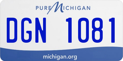 MI license plate DGN1081