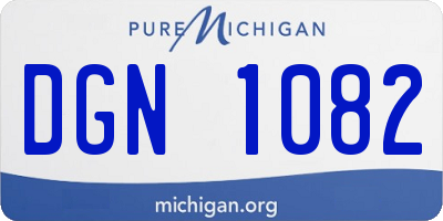 MI license plate DGN1082