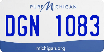 MI license plate DGN1083