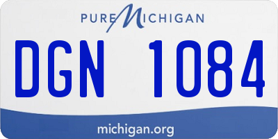 MI license plate DGN1084