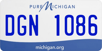 MI license plate DGN1086