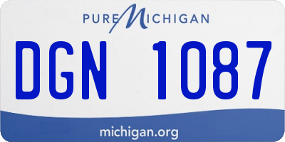MI license plate DGN1087