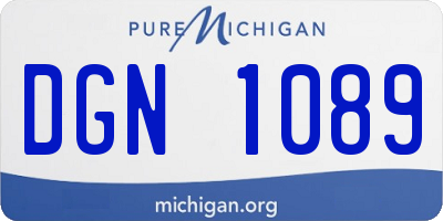 MI license plate DGN1089