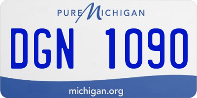 MI license plate DGN1090