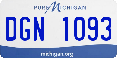 MI license plate DGN1093