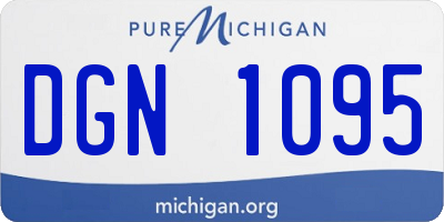 MI license plate DGN1095