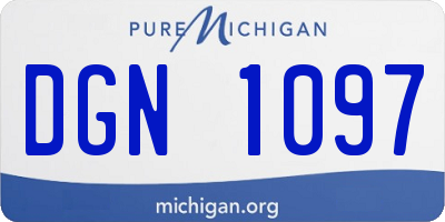 MI license plate DGN1097