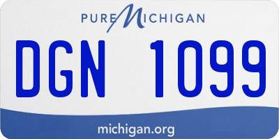 MI license plate DGN1099