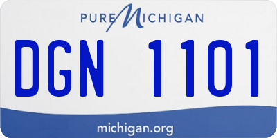 MI license plate DGN1101