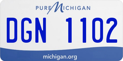 MI license plate DGN1102