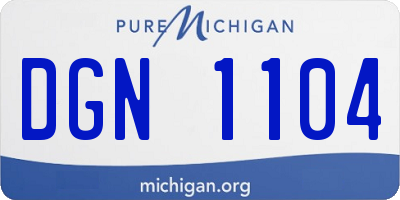 MI license plate DGN1104