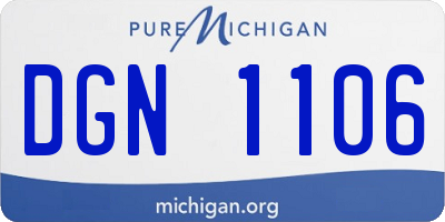 MI license plate DGN1106