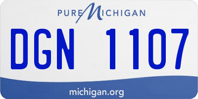 MI license plate DGN1107