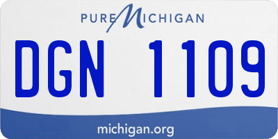 MI license plate DGN1109