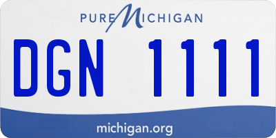 MI license plate DGN1111