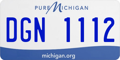 MI license plate DGN1112
