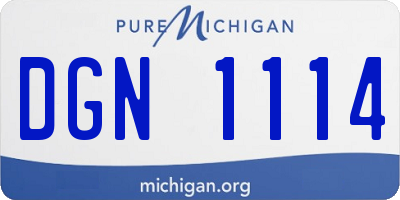 MI license plate DGN1114
