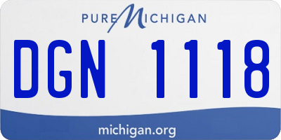 MI license plate DGN1118