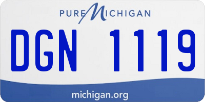 MI license plate DGN1119