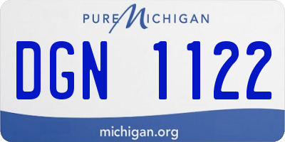 MI license plate DGN1122