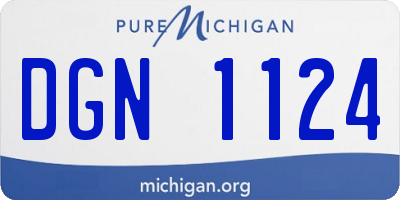 MI license plate DGN1124
