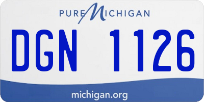 MI license plate DGN1126