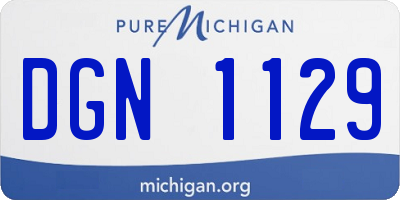 MI license plate DGN1129