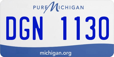 MI license plate DGN1130