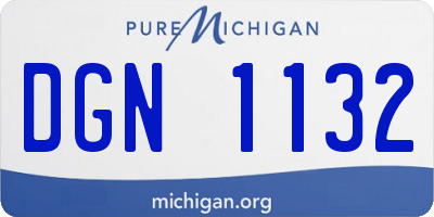 MI license plate DGN1132