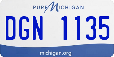 MI license plate DGN1135