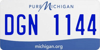 MI license plate DGN1144