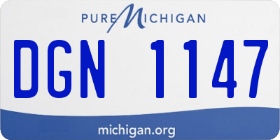 MI license plate DGN1147