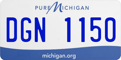 MI license plate DGN1150