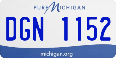 MI license plate DGN1152