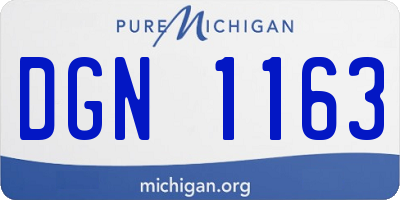 MI license plate DGN1163