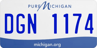 MI license plate DGN1174