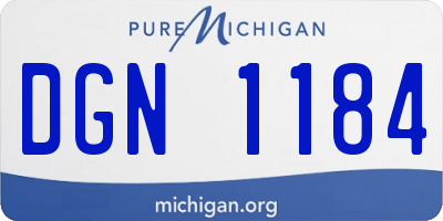 MI license plate DGN1184