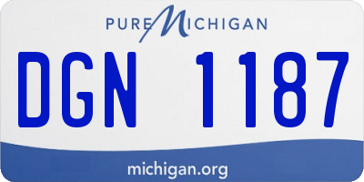 MI license plate DGN1187