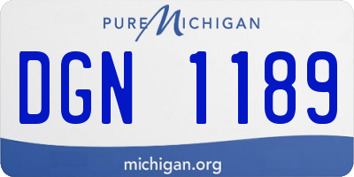 MI license plate DGN1189