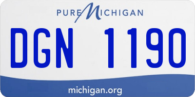 MI license plate DGN1190