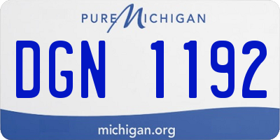 MI license plate DGN1192
