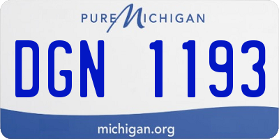 MI license plate DGN1193