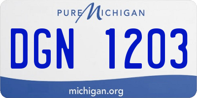 MI license plate DGN1203
