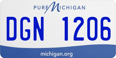 MI license plate DGN1206