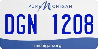 MI license plate DGN1208