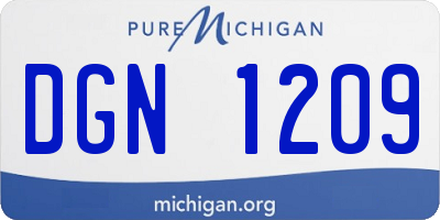MI license plate DGN1209