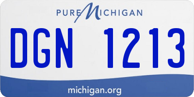 MI license plate DGN1213