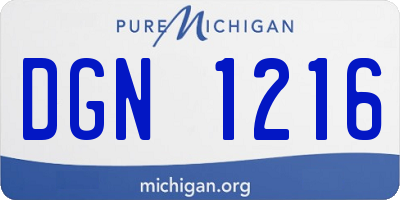 MI license plate DGN1216